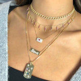Sterling Silver CZ Love Letter Necklace Women Jewelry