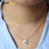 925 Silver CZ Skull Skeleton Charm Necklace