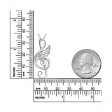 925 Silver Musical Note Wing Necklace with CZ