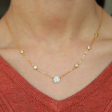 925 Silver CZ Opal Stone Wedding Necklace