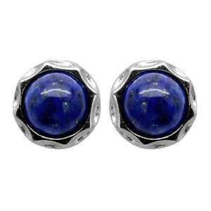 925 Silver Natural Green Stone Earrings