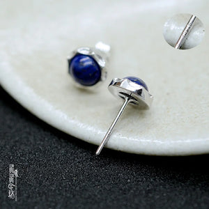 925 Silver Natural Green Stone Earrings
