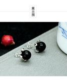 925 Sterling Silver Natural Agate Earrings