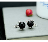925 Sterling Silver Natural Agate Earrings