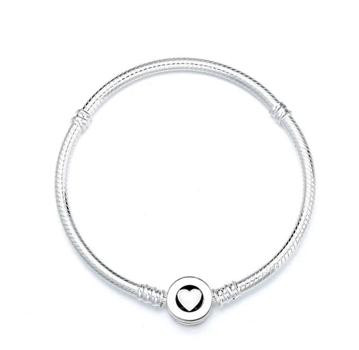 925 Sterling Silver Pan Bracelet Love Drop Gum Bracelet
