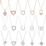 925 Sterling Silver Heart Pan Charm Necklace Pendant Jewelry