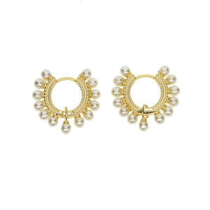 925 Silver Pearl Charm Wedding Bridal Earrings