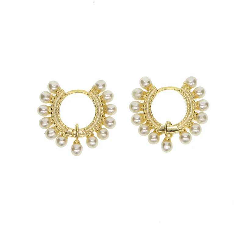 925 Silver Pearl Charm Wedding Bridal Earrings