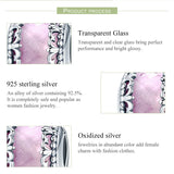 925 Sterling Silver Pink Crystal Glass Flower Beads for Jewelry Making