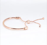 925 Sterling Silver Rose Bracelet, Adjustable Ladies DIY Jewelry