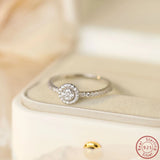 925 Silver Zircon Round Ring | Japan & Korea Women's Fashionable Ring