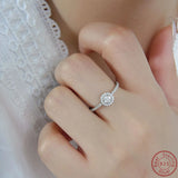 925 Silver Zircon Round Ring | Japan & Korea Women's Fashionable Ring