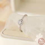 925 Silver Zircon Round Ring | Japan & Korea Women's Fashionable Ring