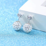 925 Silver Crystal Shambhala Stud Earrings Women's Jewelry