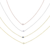 925 Sterling Silver 3MM CZ Thin Chain Choker Necklace