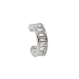 925 Silver CZ Square Ear Cuff No Piercing Jewelry
