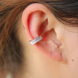 925 Silver CZ Square Ear Cuff No Piercing Jewelry