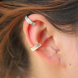 925 Silver CZ Square Ear Cuff No Piercing Jewelry