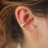 925 Silver CZ Square Ear Cuff No Piercing Jewelry