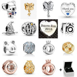 925 Sterling Silver Camera Bear Charm Bracelet Jewelry