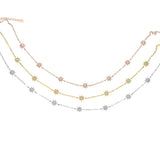 925 Silver Sunburst Charm Choker 33+7cm Thin Chain Necklace
