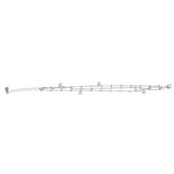 925 Sterling Silver 3 Wrap CZ Drop Charm Chain Bracelet
