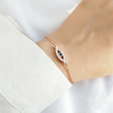 925 Silver Evil Eye Chain Bracelet for Women