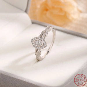 925 Sterling Silver Zircon Infinite Symbol Ring for Women