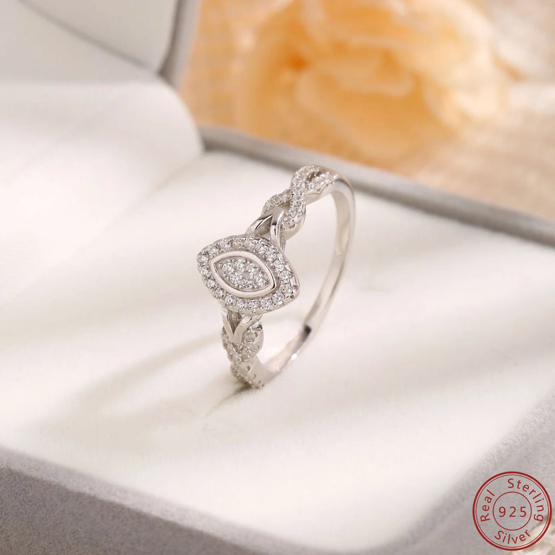 925 Sterling Silver Zircon Infinite Symbol Ring for Women