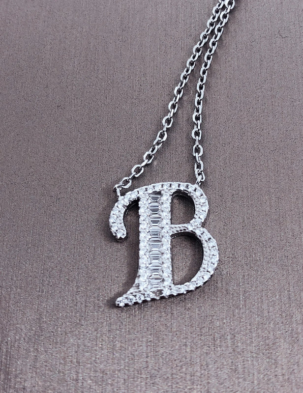 925 Silver Necklace 26 Letters Pendant Wedding Party All-Match