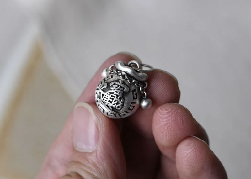 990 Silver Money-bag Charm Pure Silver Pendant