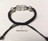 999 Silver 3D Wealth Pixiu Bracelet Good Luck Beads Braided Bracelet