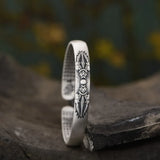 999 Silver Bangle Good Luck Bracelet Tibetan Six Words Cuff Bracelet