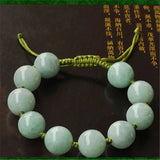 Green Jadeite Bracelet 13mm Beads Bracelet