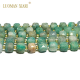 AAA Natural 8*9 MM Faceted Square Amazointe Gemstone Beads 15''