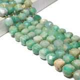 AAA Natural 8*9 MM Faceted Square Amazointe Gemstone Beads 15''