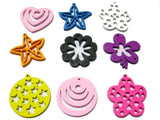 100 Assorted Bright Wood Cut Outs Charms Wooden Pendants Scrapbooking DIY