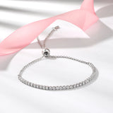 925 Silver Crystal CZ Adjustable Tennis Bracelet Gift