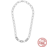 925 Sterling Silver Link Chain Charms Necklace For Women