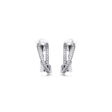 925 Silver Entwined Hoop Earrings Crystal Brincos Berloques