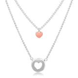 925 Silver Layered Heart Necklace