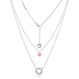925 Silver Layered Heart Necklace