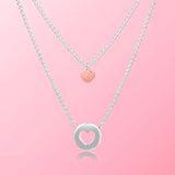925 Silver Layered Heart Necklace