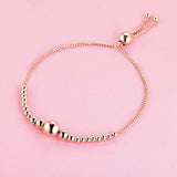 925 Sterling Silver Rose Bead Bracelets