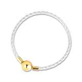 925 Silver Shine Leather Charm Bracelet