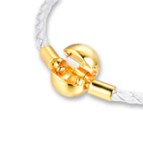 925 Silver Shine Leather Charm Bracelet