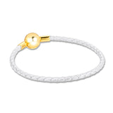 925 Silver Shine Leather Charm Bracelet