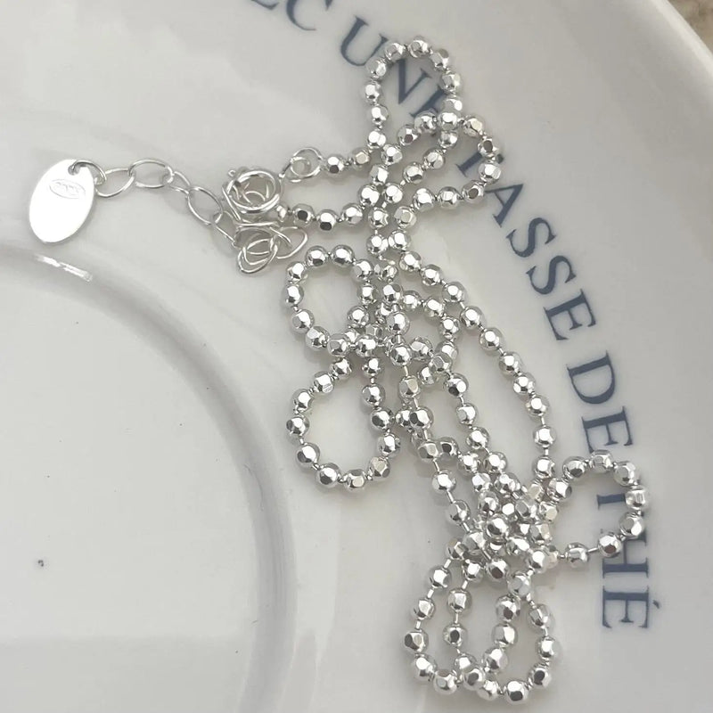 925 Sterling Silver Beads Necklace for Women YMN231