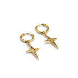 Sterling Silver Open Star Ear Hoop Earrings C-E1626E