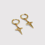 Sterling Silver Open Star Ear Hoop Earrings C-E1626E